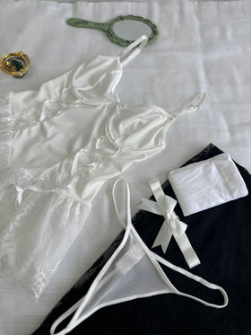 Blanche — Krem Dantel Korse Elbise — 6