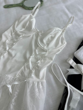 Blanche — Krem Dantel Korse Elbise — 10